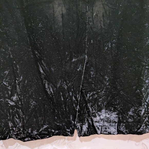 Vintage Crushed Velvet Pencil Skirt 14 Black Elegant Gothic Holiday Party Formal - Picture 4 of 6